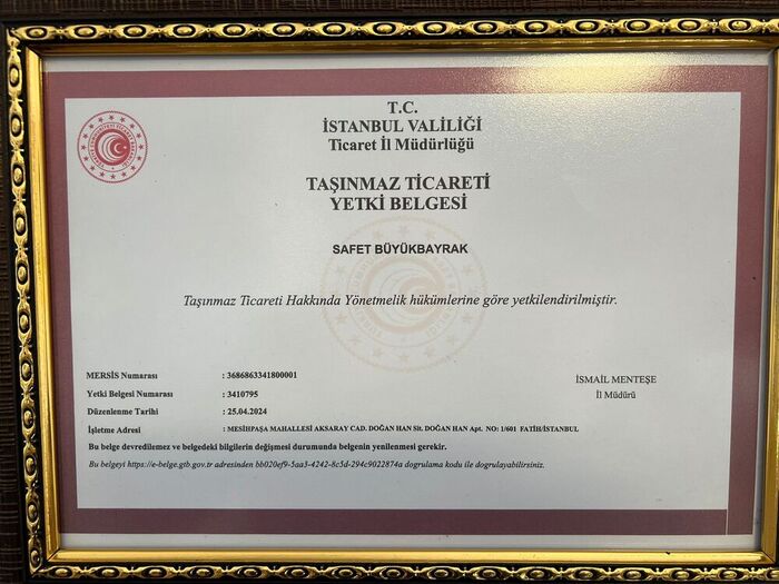 Taşınmaz Ticareti Yetki Belgesi